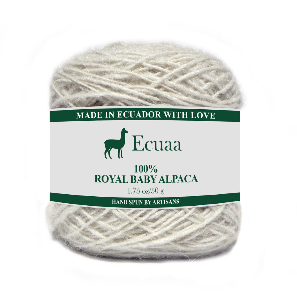 Royal Baby Alpaca yarn skein in cloud white