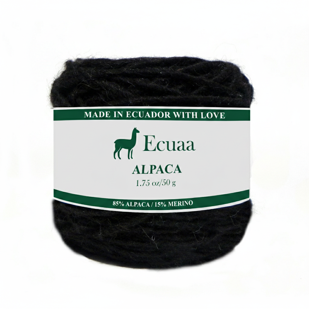 85% alpaca yarn skein in obsidian black
