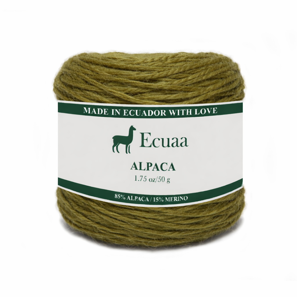 85% alpaca 15% merino yarn skein in olive green