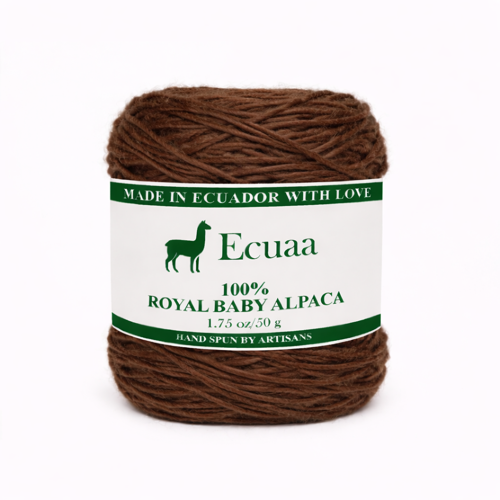 Royal Baby Alpaca yarn skein in cacao brown