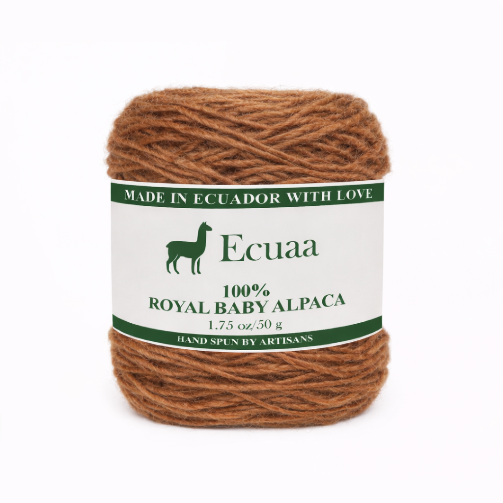 Royal Baby Alpaca yarn skein in canyon brown