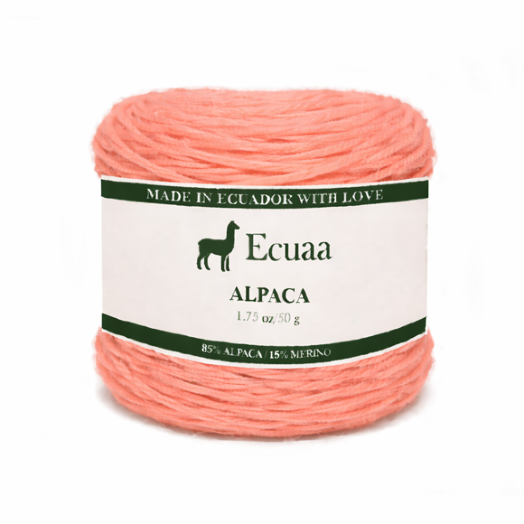 85% alpaca yarn skein in coral orange