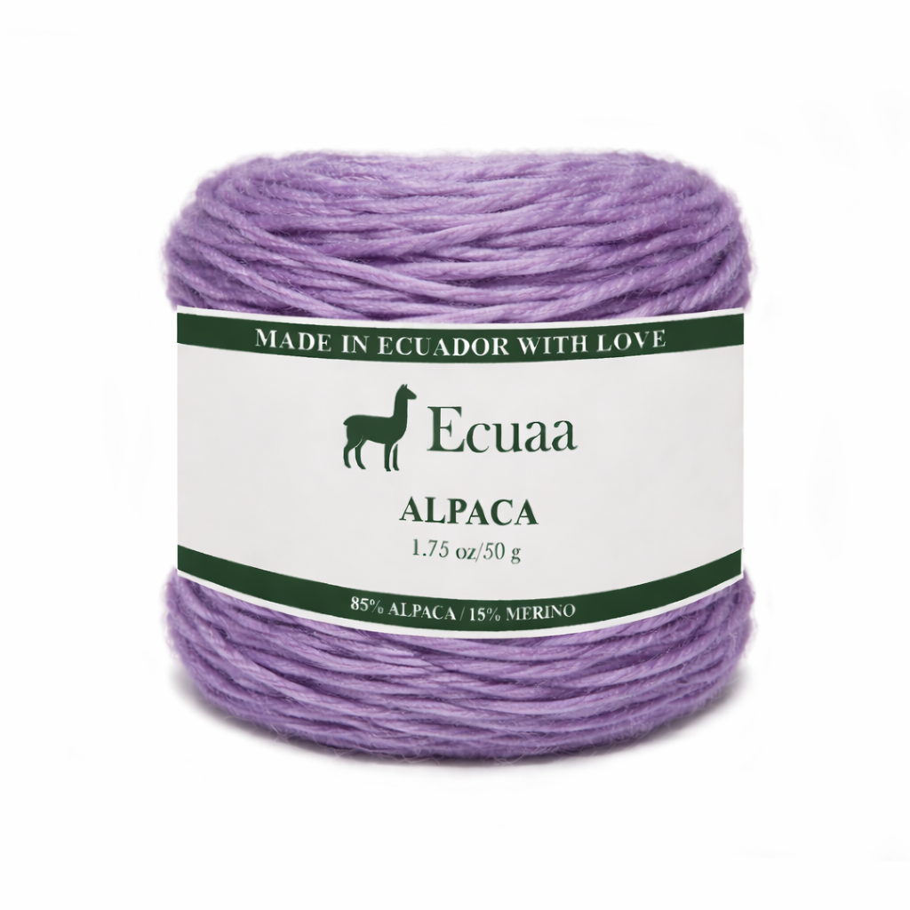 85% alpaca yarn skein in deep purple