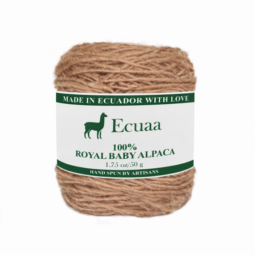 Royal Baby Alpaca yarn skein in oatmeal tan