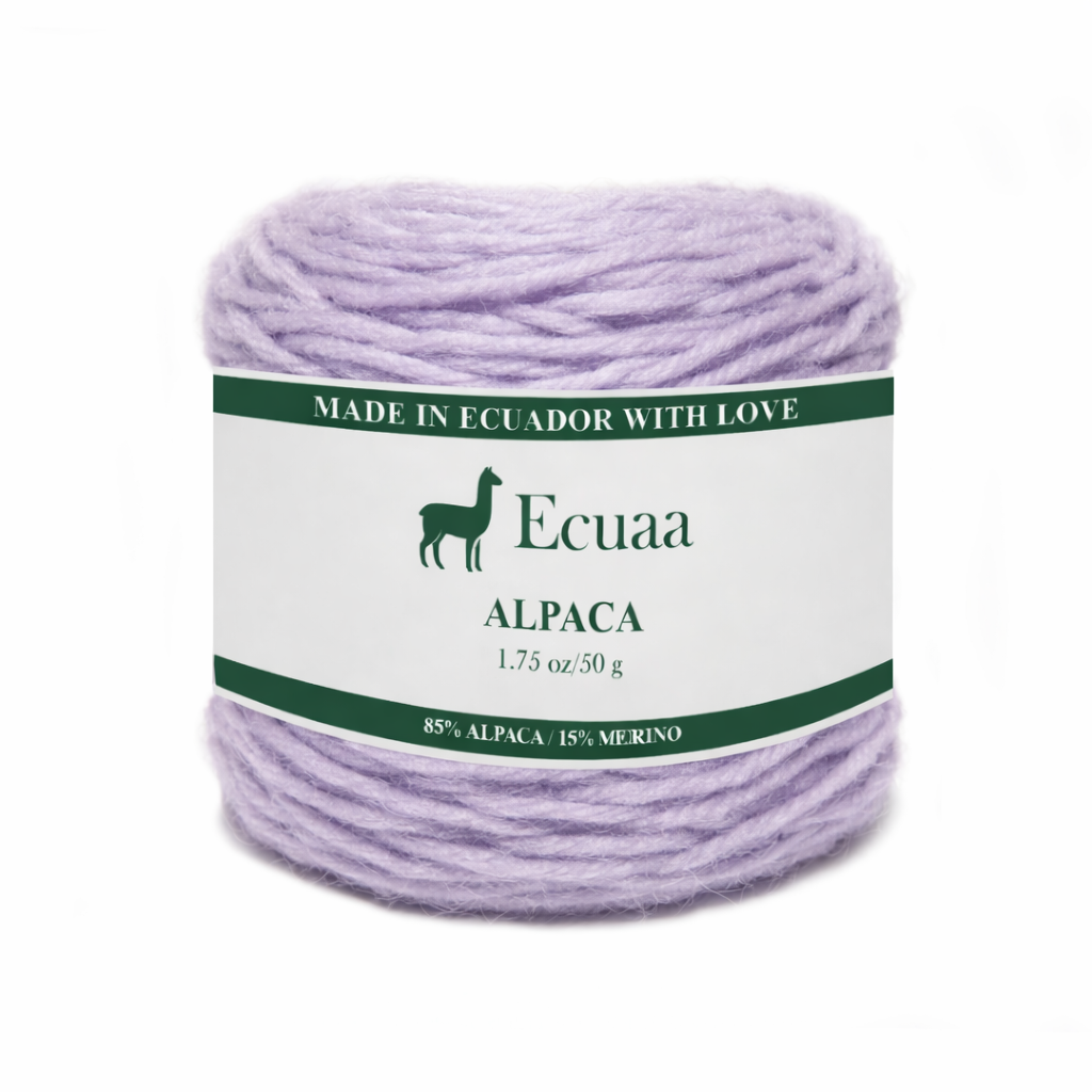 85% alpaca yarn skein in pastel lavender