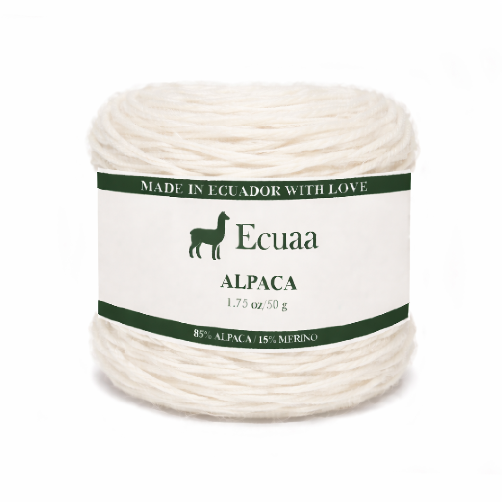 85% alpaca yarn skein in cloud white