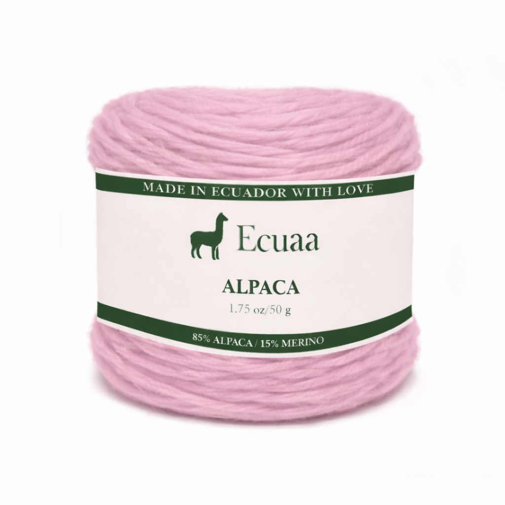 85% alpaca yarn skein in rose quartz pink
