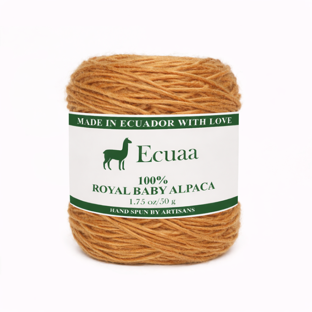 Royal Baby Alpaca yarn skein in saffron gold