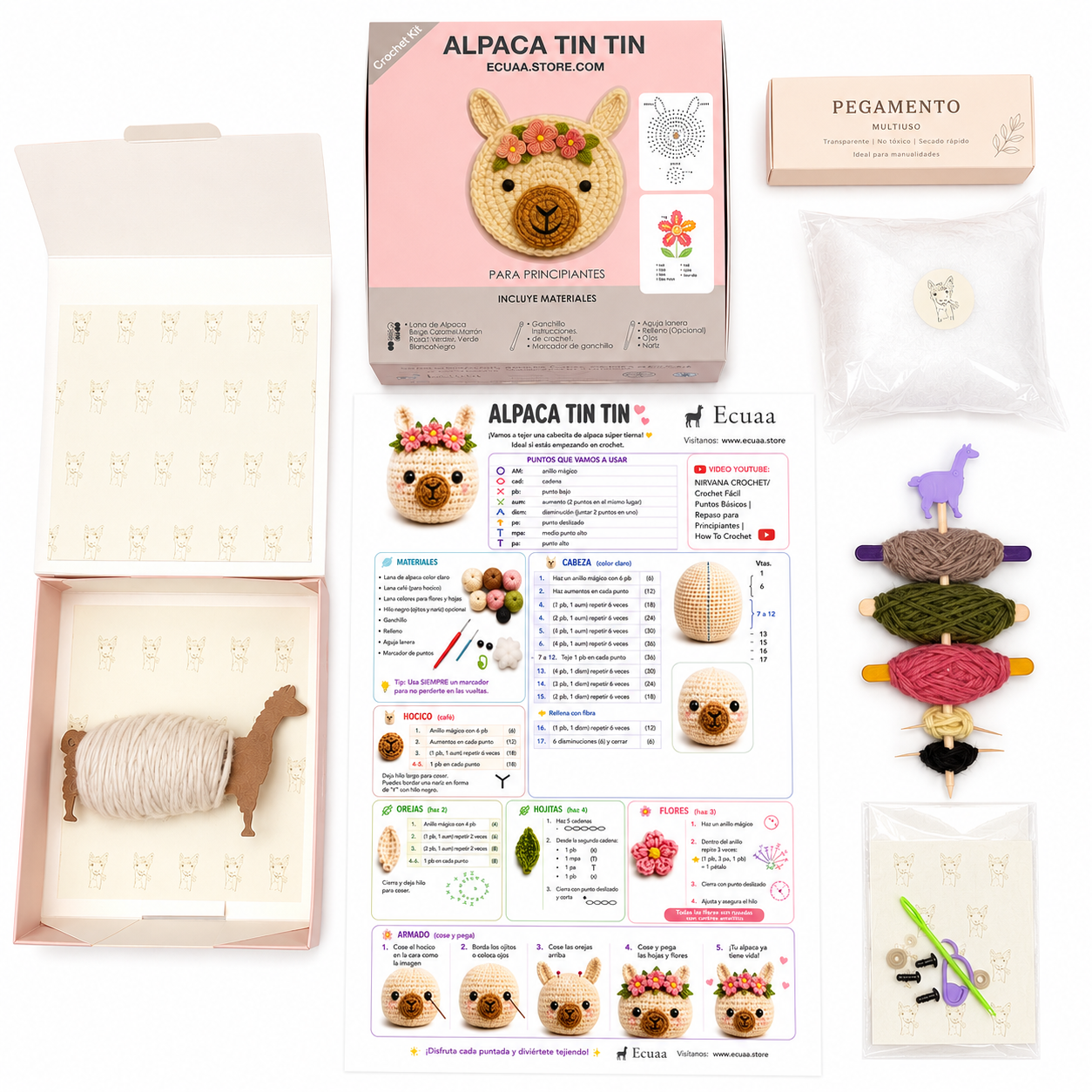 Alpaca crochet kit bundle with yarn