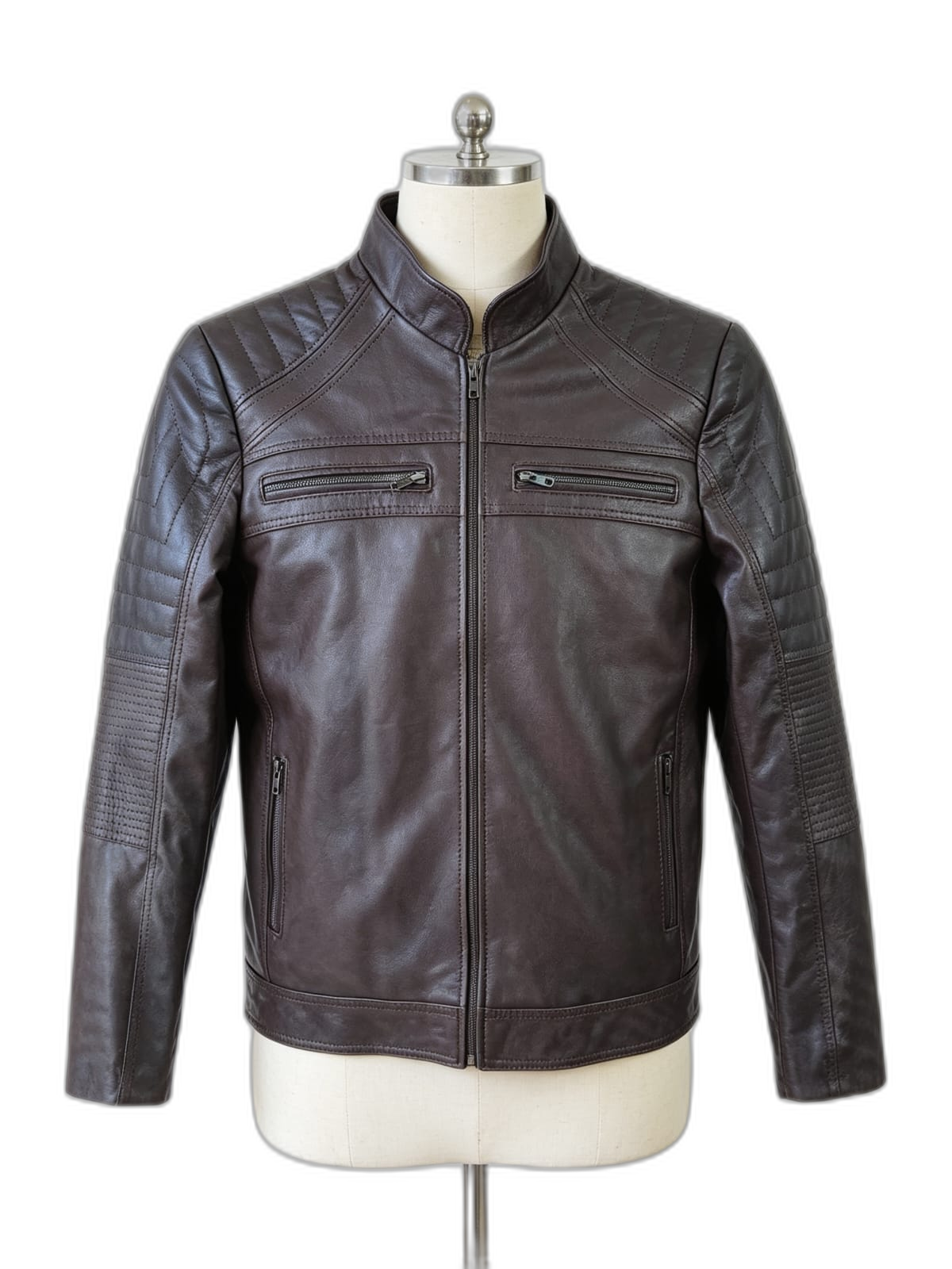 Chaqueta Titan de cuero genuino hecho a mano en Quito, Ecuador - vista 10