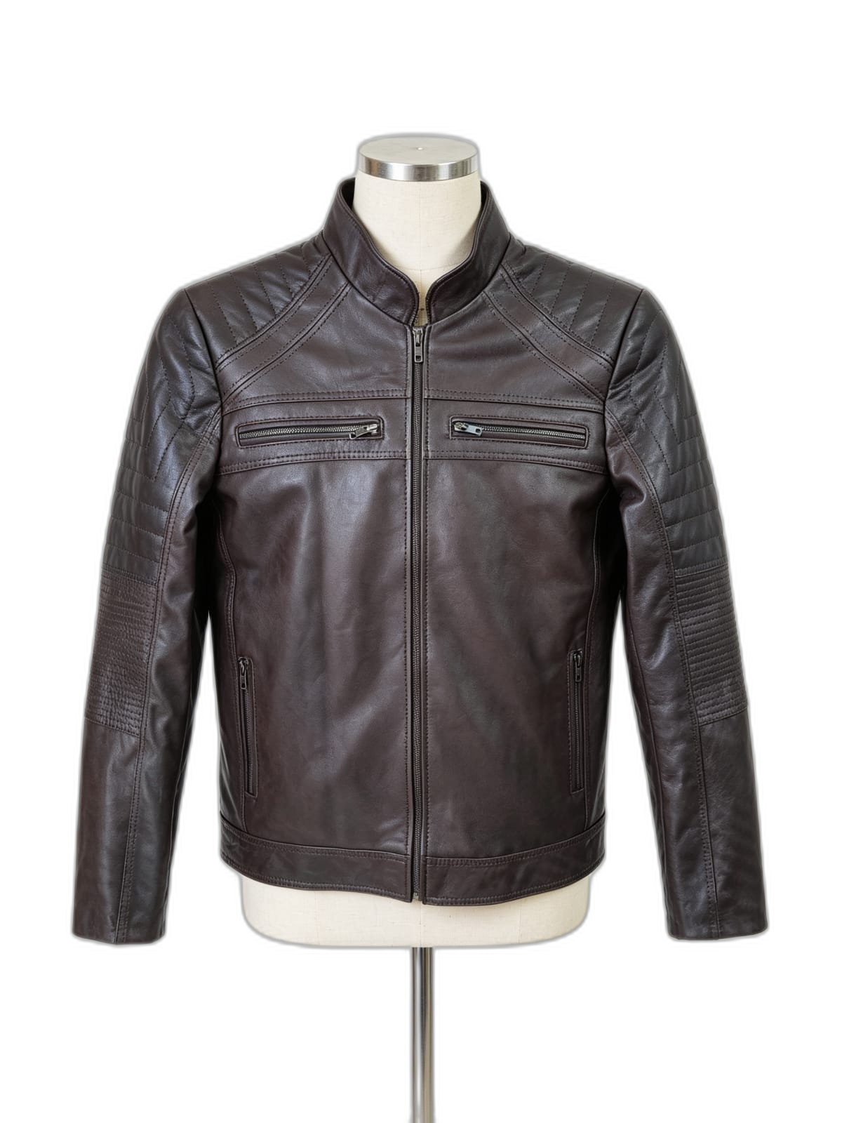 Chaqueta Titan de cuero genuino hecho a mano en Quito, Ecuador - vista 9