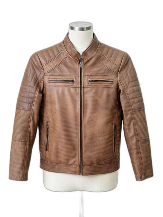 Chaqueta Titan de cuero genuino hecho a mano en Quito, Ecuador - vista 1