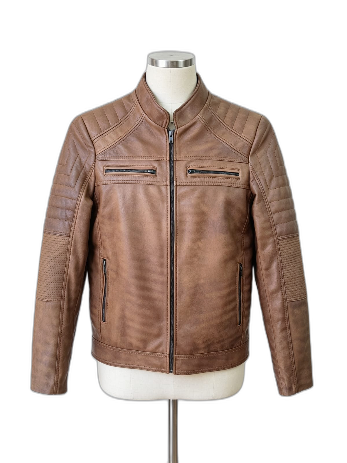 Chaqueta Titan de cuero genuino hecho a mano en Quito, Ecuador - vista 4