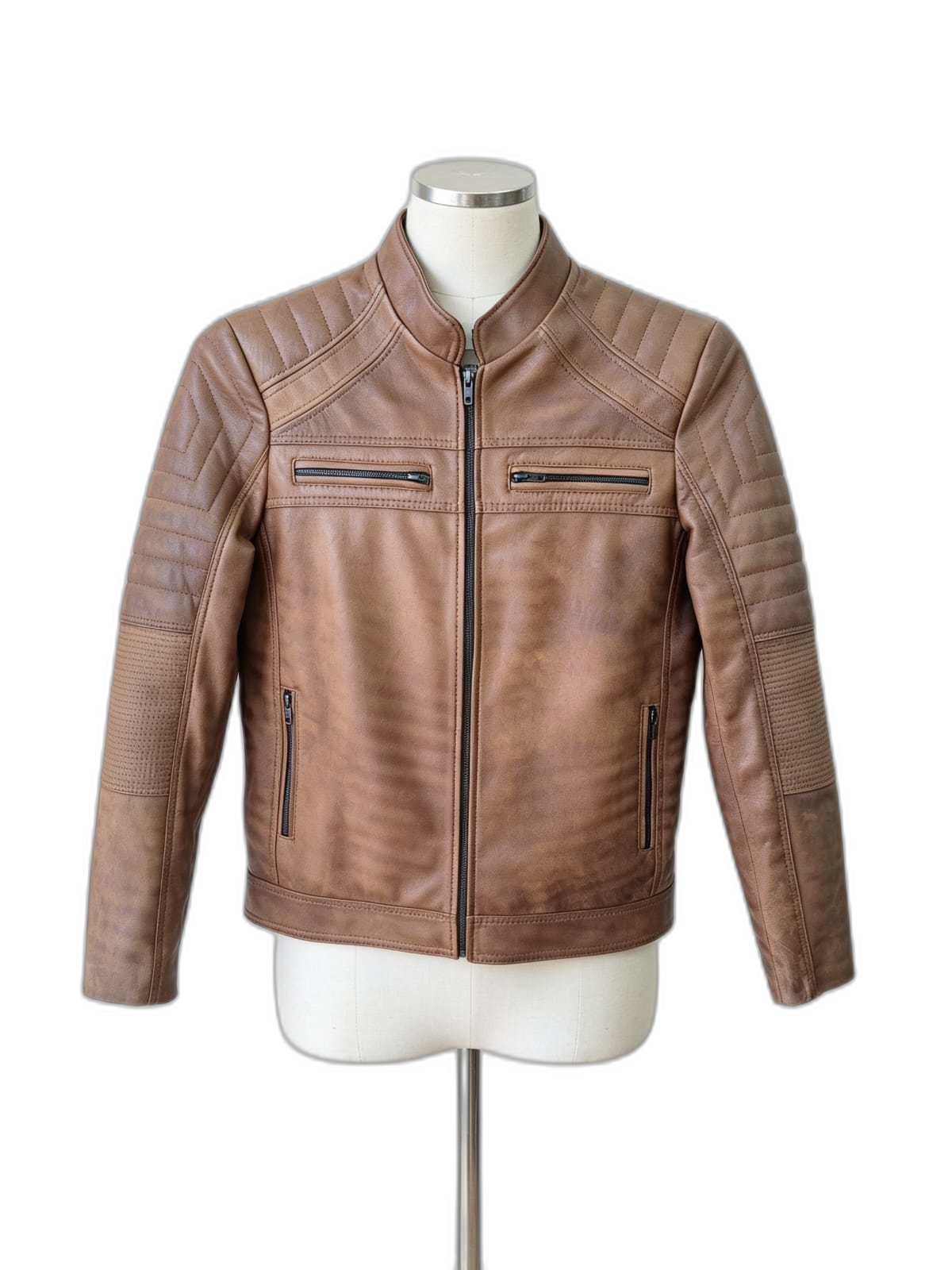 Chaqueta Titan de cuero genuino hecho a mano en Quito, Ecuador - vista 2