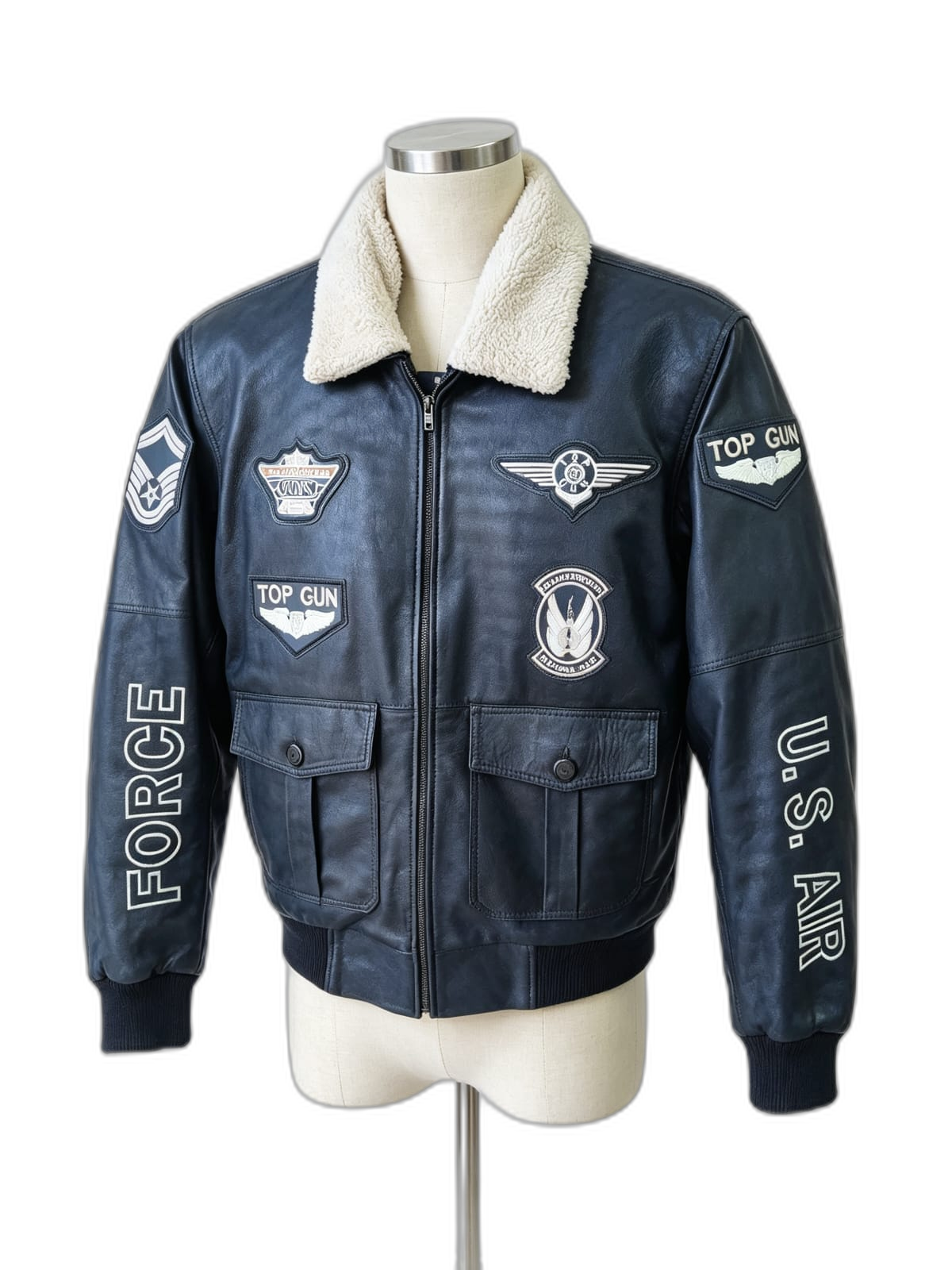 Chaqueta Aviator de cuero genuino hecho a mano en Quito, Ecuador - vista 2