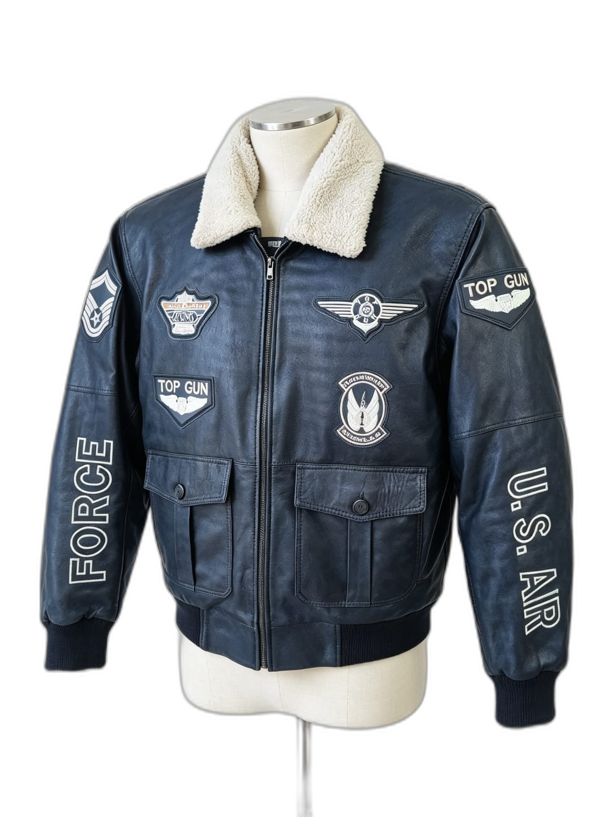 Chaqueta Aviator de cuero genuino hecho a mano en Quito, Ecuador - vista 7