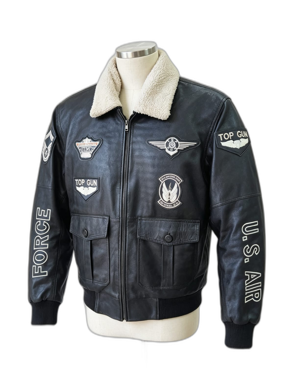 Chaqueta Aviator de cuero genuino hecho a mano en Quito, Ecuador - vista 3