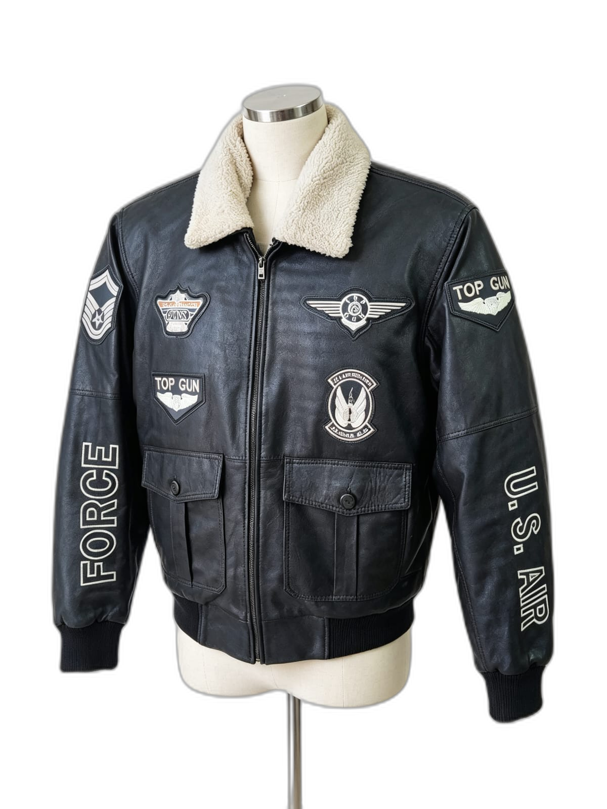 Chaqueta Aviator de cuero genuino hecho a mano en Quito, Ecuador - vista 8