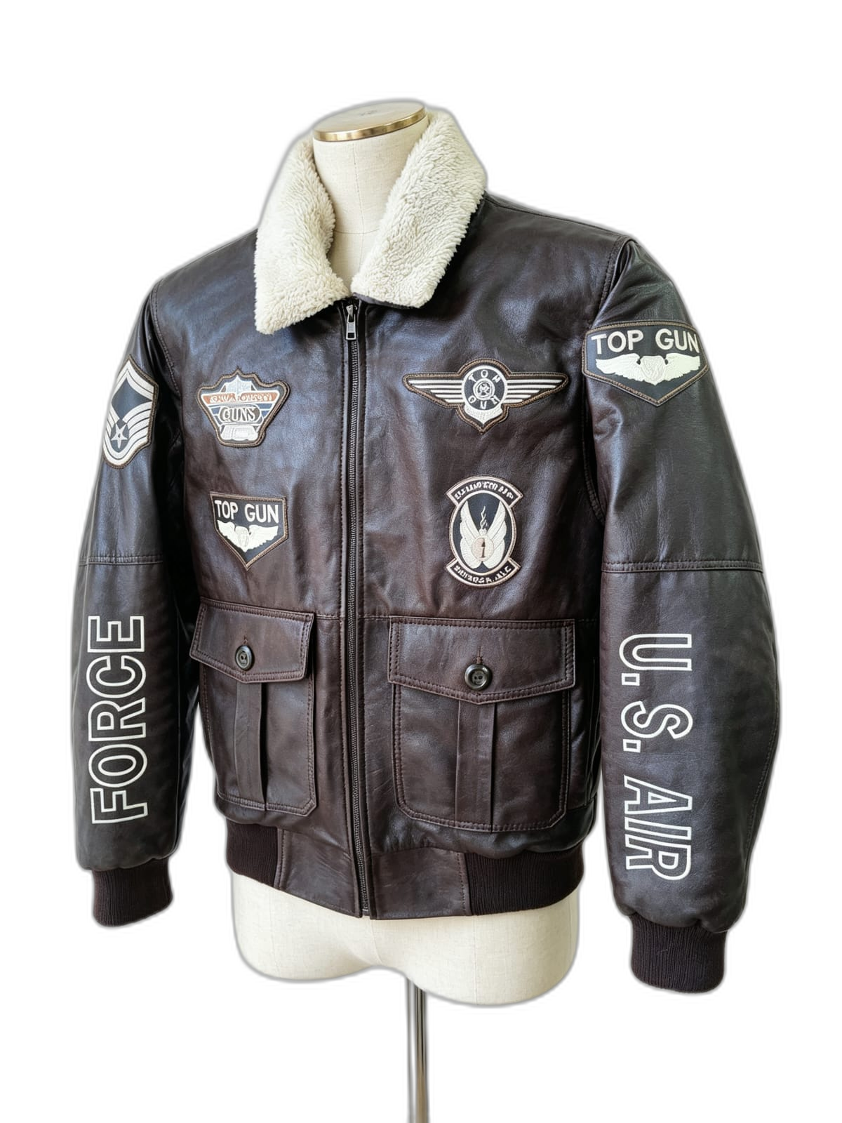 Chaqueta Aviator de cuero genuino hecho a mano en Quito, Ecuador - vista 5