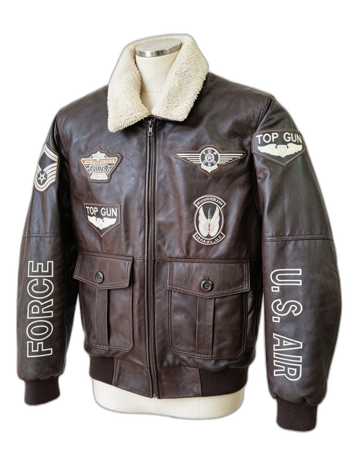 Chaqueta Aviator de cuero genuino hecho a mano en Quito, Ecuador - vista 6