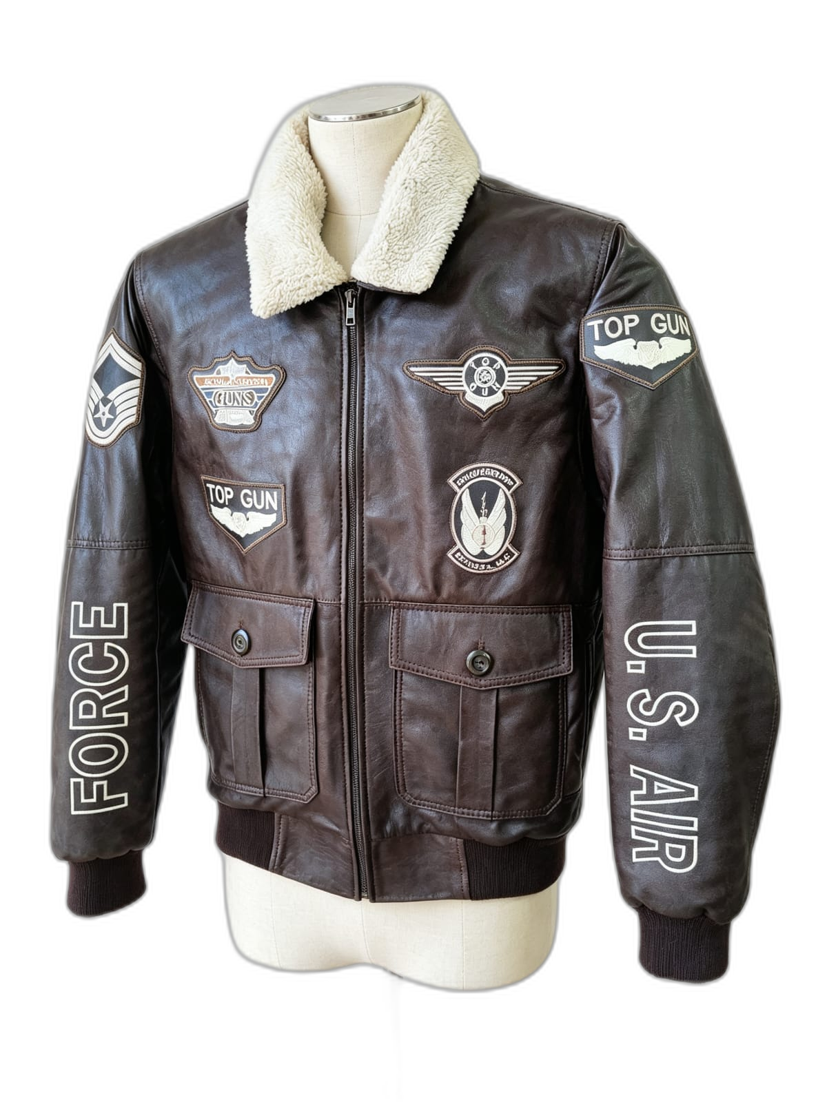 Chaqueta Aviator de cuero genuino hecho a mano en Quito, Ecuador - vista 4