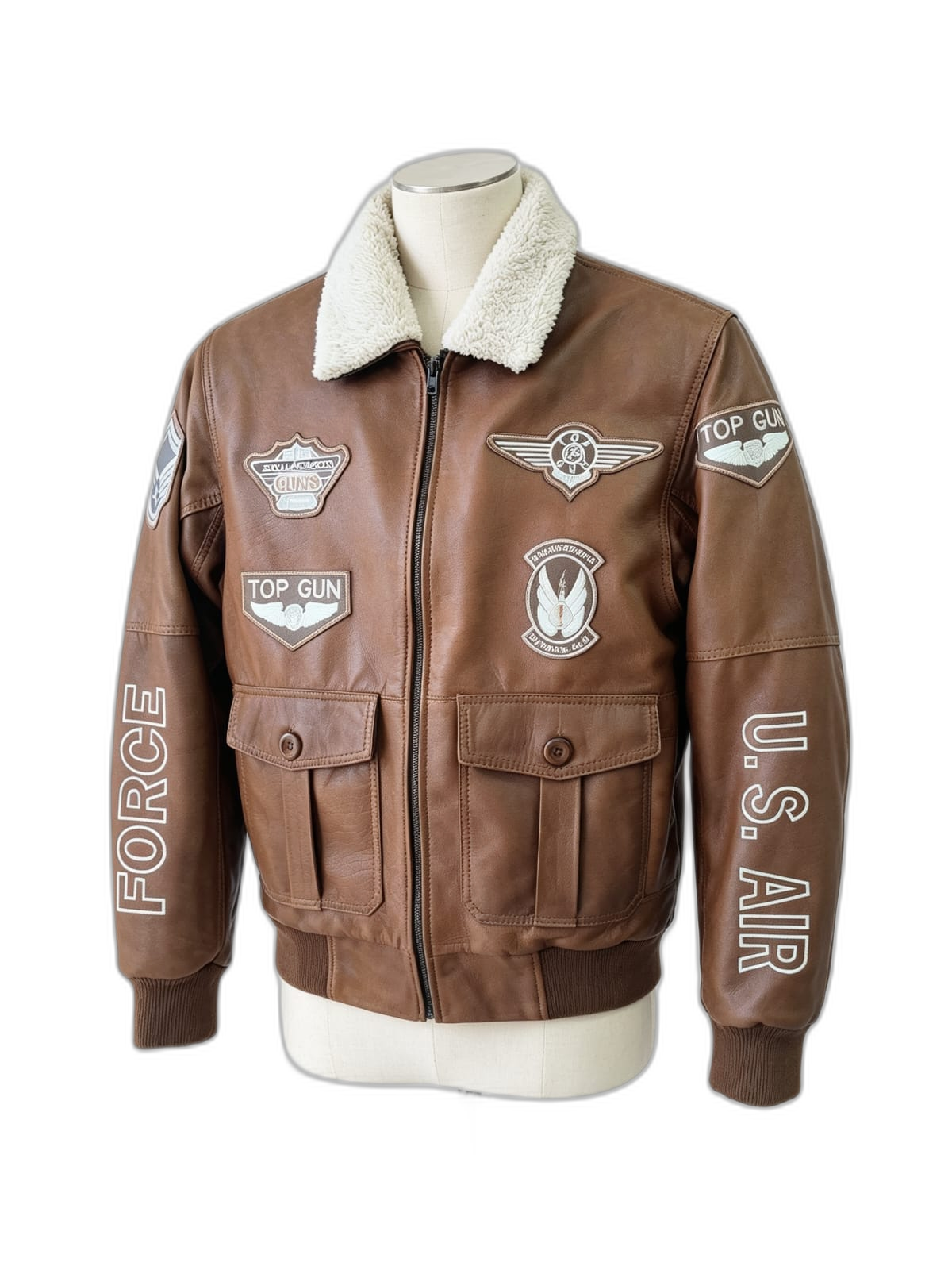 Chaqueta Aviator de cuero genuino hecho a mano en Quito, Ecuador - vista 10
