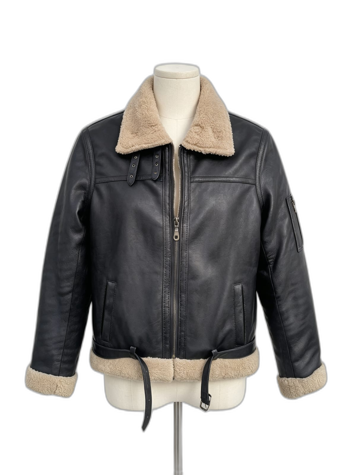 Chaqueta Maverick de cuero genuino hecho a mano en Quito, Ecuador - vista 4