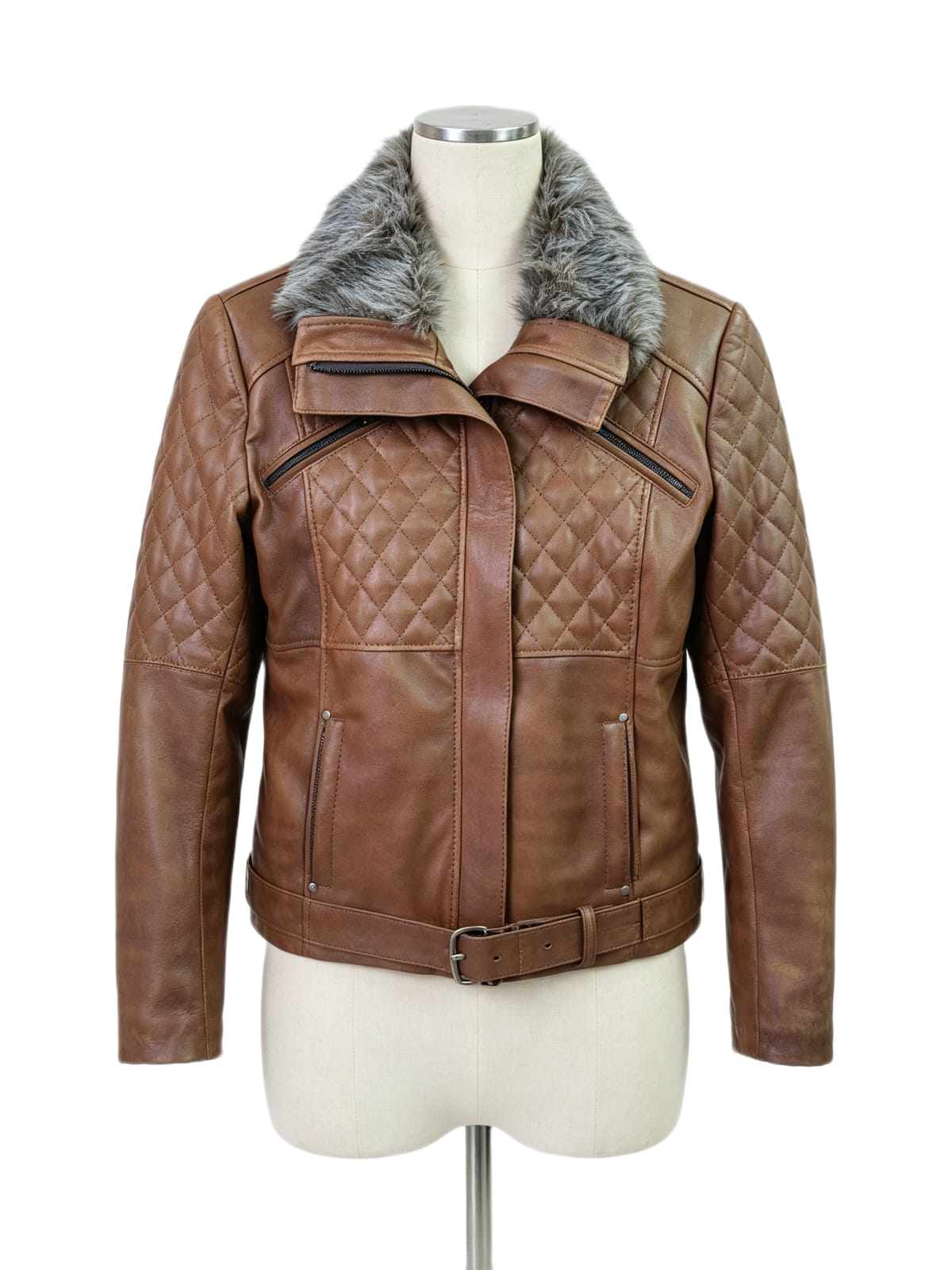 Chaqueta Mara de cuero genuino hecho a mano en Quito, Ecuador - vista 4