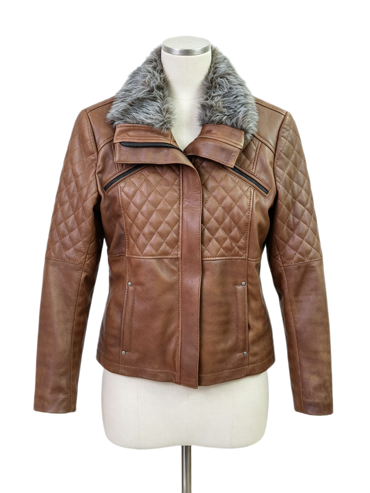 Chaqueta Mara de cuero genuino hecho a mano en Quito, Ecuador - vista 1