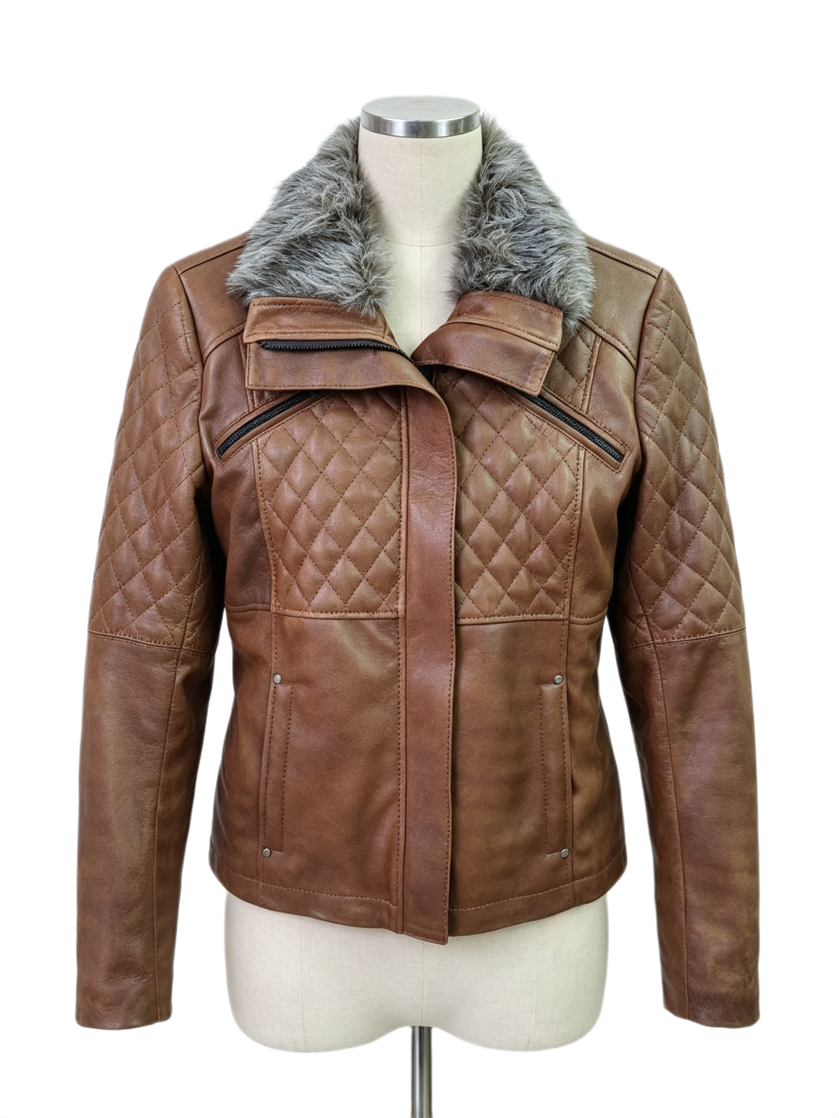 Chaqueta Mara de cuero genuino hecho a mano en Quito, Ecuador - vista 3