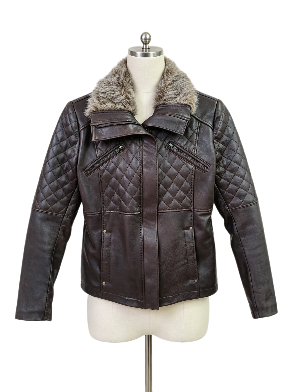 Chaqueta Mara de cuero genuino hecho a mano en Quito, Ecuador - vista 6