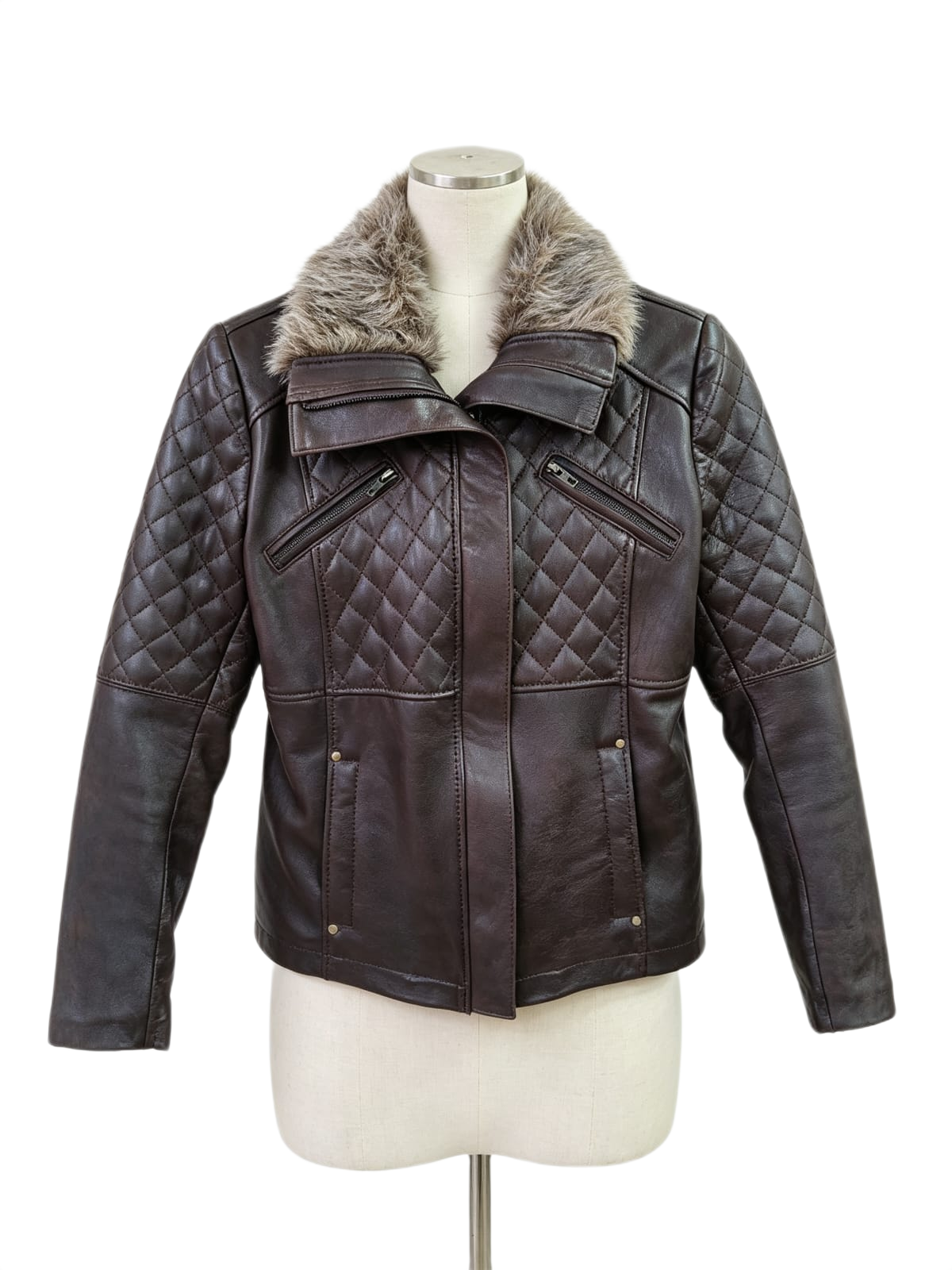 Chaqueta Mara de cuero genuino hecho a mano en Quito, Ecuador - vista 7